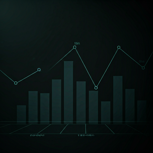 Abstract data visualization with deep shadows and soft bronze highlights.